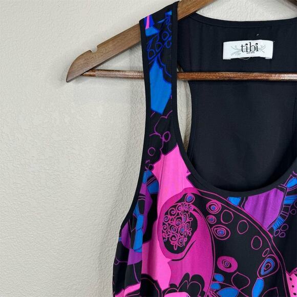 Tibi New York Women's M Multicolor Geometric Halter Bubble Hem Dress‎ - Picture 3 of 11